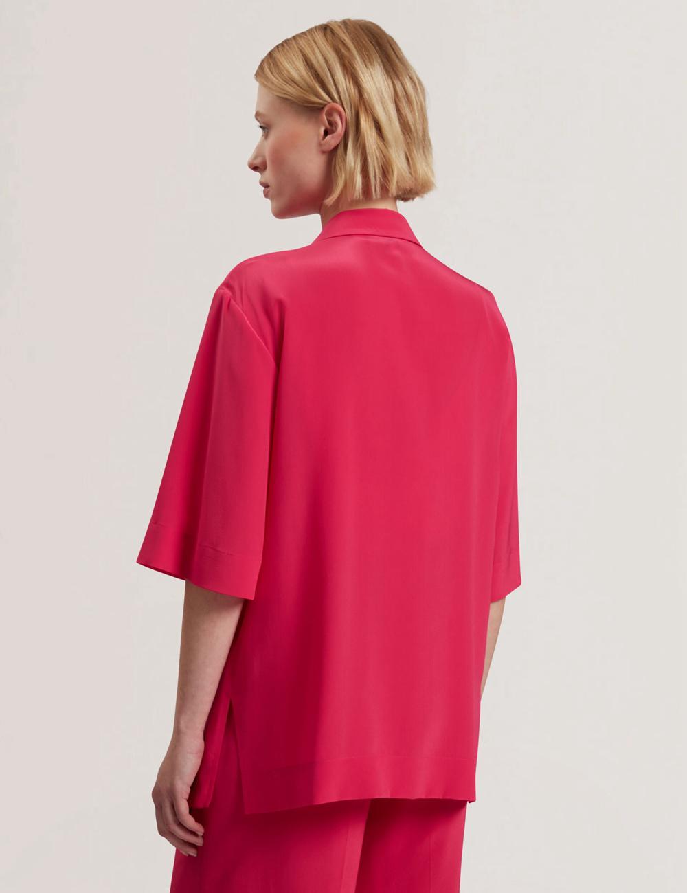 Ted Baker CARLOE - Silk Short Sleeve Blazer Dames Fuchsie | Belgium  045623-NET