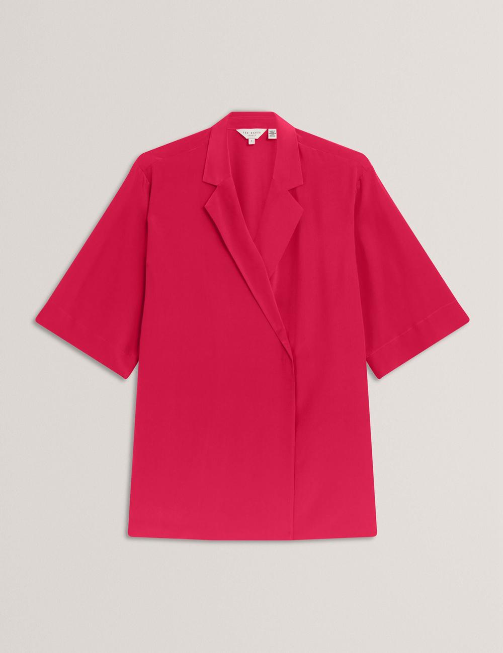 Ted Baker CARLOE - Silk Short Sleeve Blazer Dames Fuchsie | Belgium  045623-NET