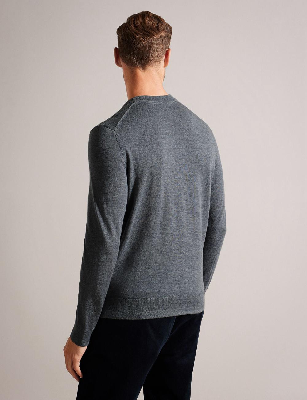 Ted Baker CARNBY - Pure Wool Crew Neck Jumpers Heren Charcoal | Belgium  023947-TAY