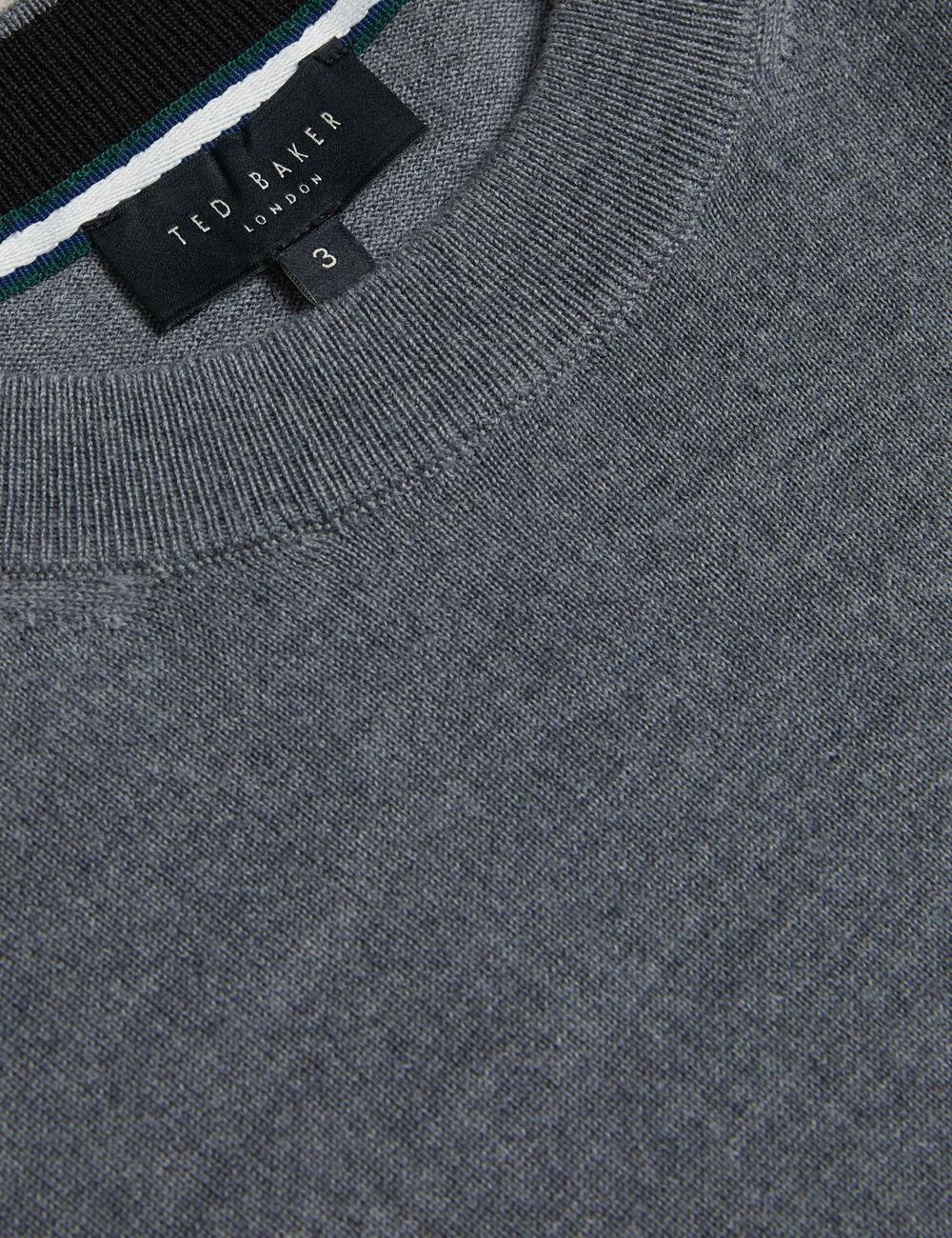 Ted Baker CARNBY - Pure Wool Crew Neck Jumpers Heren Charcoal | Belgium  023947-TAY