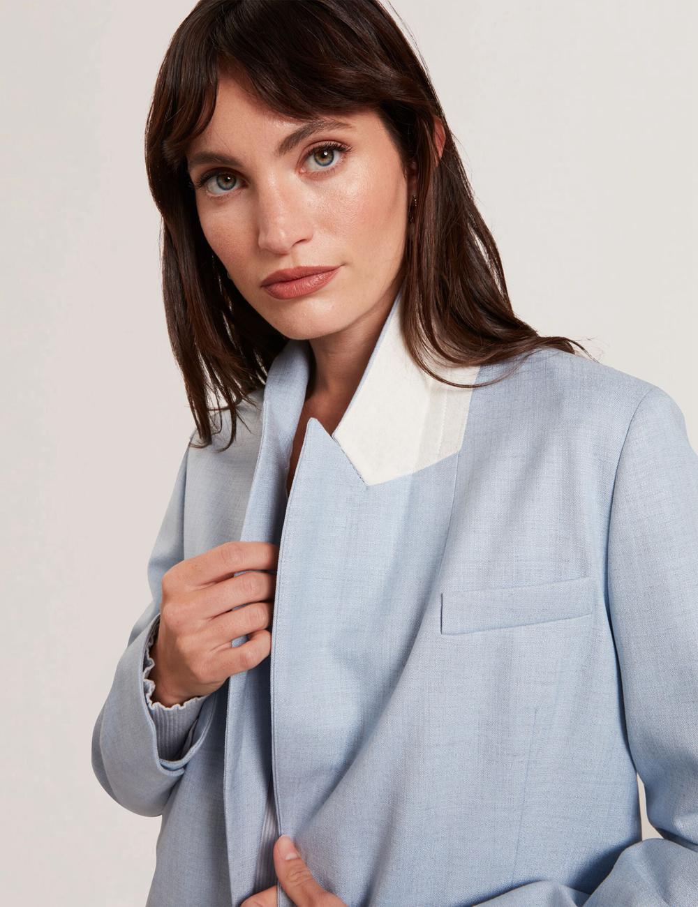 Ted Baker CARNI - Relaxed Tailored Single Breasted Blazer Dames Blauw | Belgium  765214-IXY