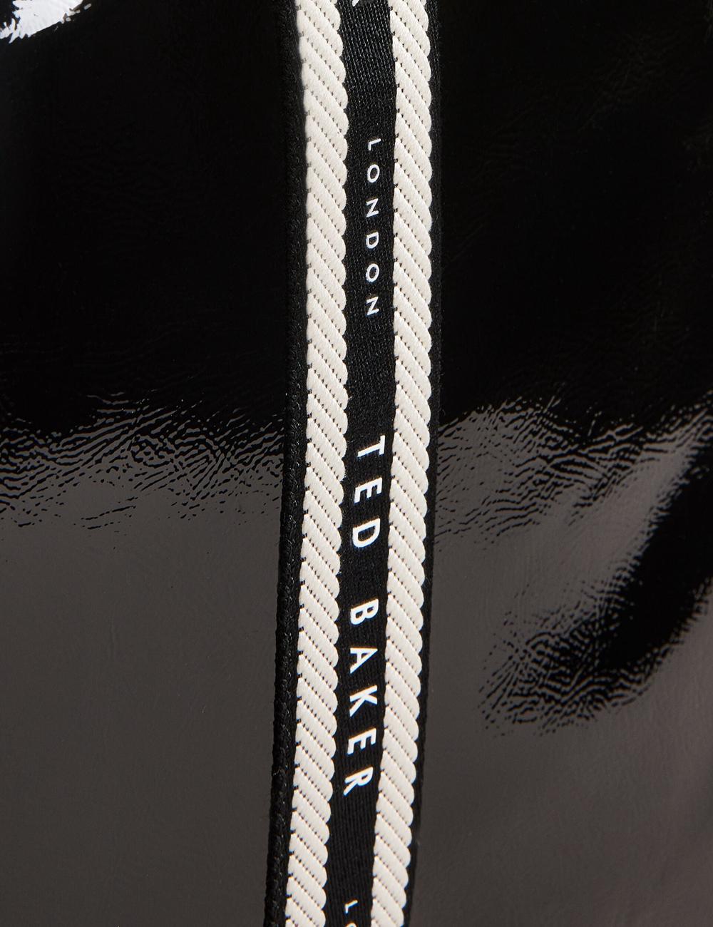Ted Baker CELINIE - Branded Webbing Faux Leather Tote Tassen Dames Zwart | Belgium  359216-FPD