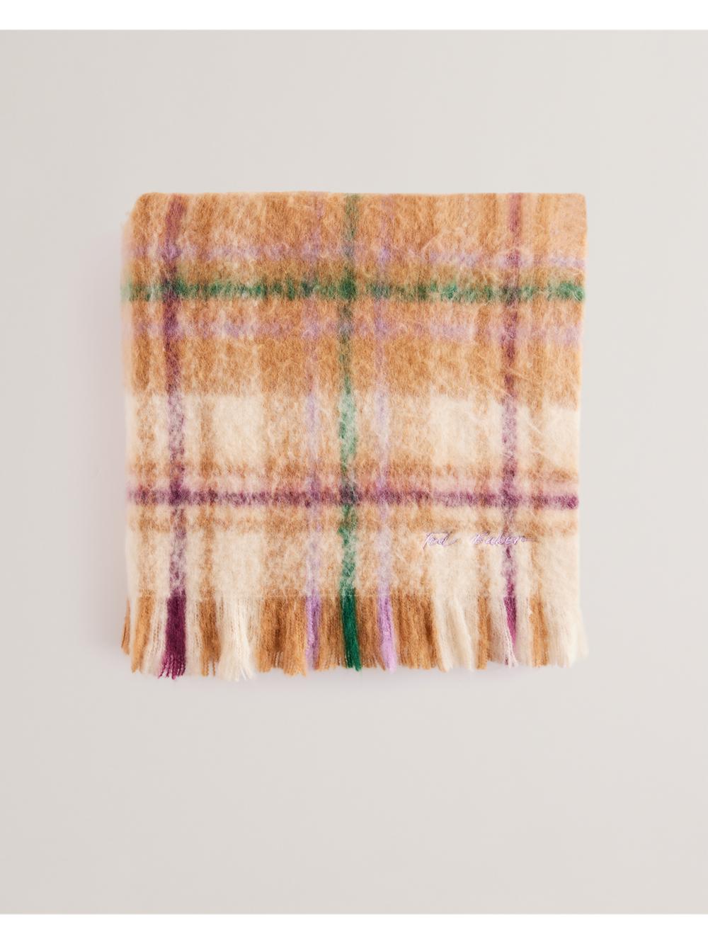 Ted Baker CHELLIS - Checked Fringed Edge Woven Sjaals Dames Multicol | Belgium  286743-OQJ