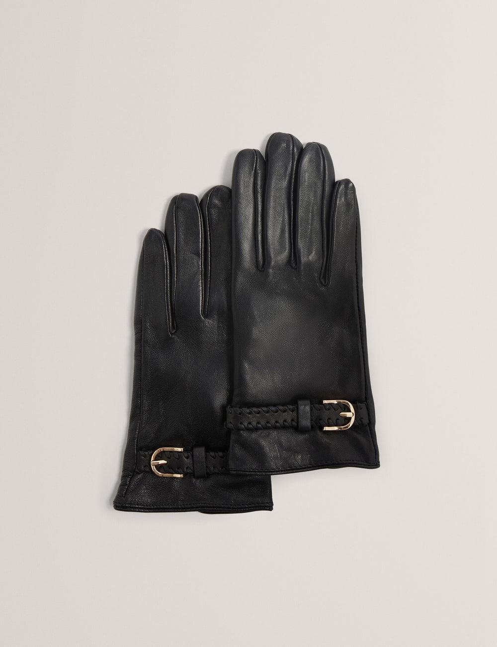 Ted Baker CLAIREL - Buckle Cuff Leather Handschoenen Dames Zwart | Belgium  569721-UJI