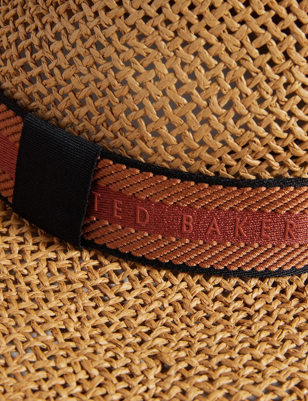 Ted Baker CLAIRIE - Straw Webbing Trim Hoeden Dames Ecru | Belgium  654208-EJO