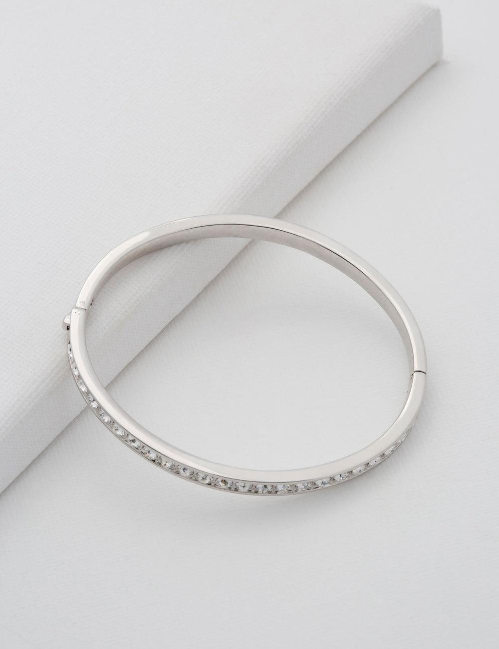 Ted Baker CLEMARA - Crystal Hinge Bangle Armbanden Dames Zilver | Belgium  239054-NAF