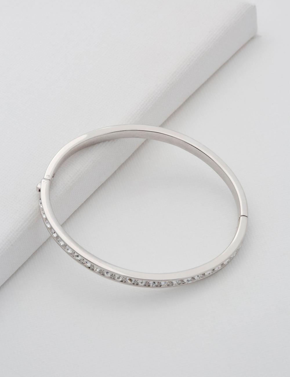 Ted Baker CLEMARA - Crystal Hinge Bangle Armbanden Dames Zilver | Belgium  239054-NAF