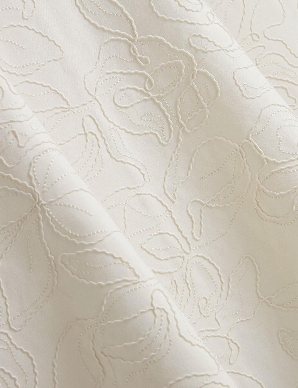 Ted Baker CLODAA - Embroidered Short Sleeve Skater Mini-jurk Dames Ivory | Belgium  208751-VDS