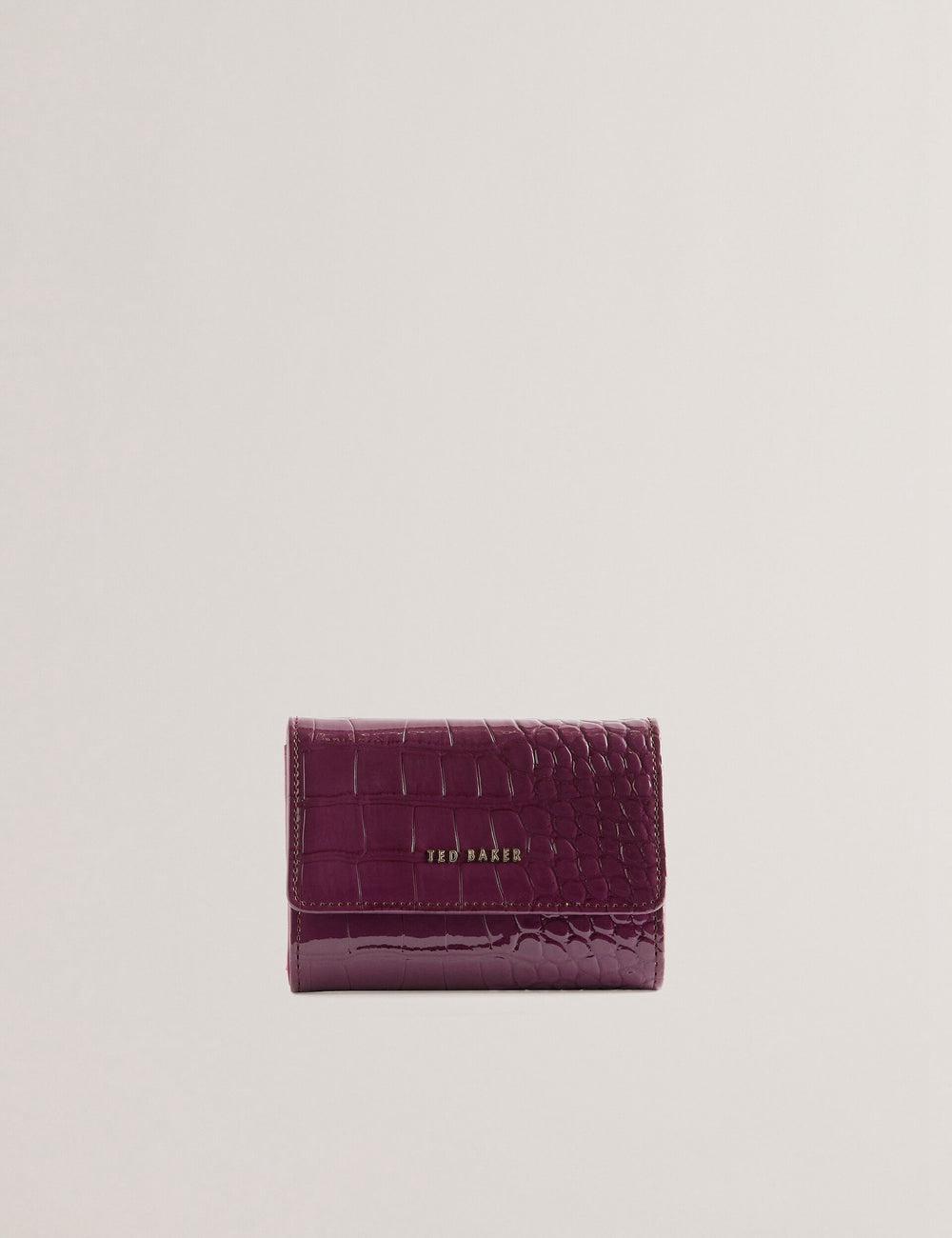 Ted Baker CONILYA - Croc Texture Fold Over Coin Portefeuille Dames Bordeaux | Belgium  519207-ZEH