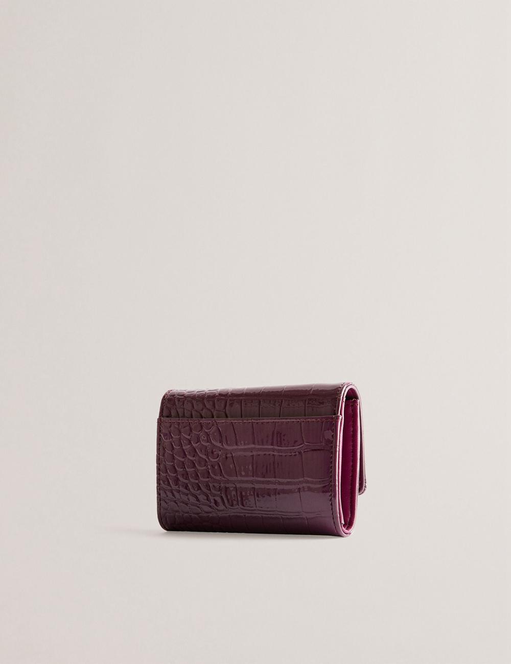 Ted Baker CONILYA - Croc Texture Fold Over Coin Portefeuille Dames Bordeaux | Belgium  519207-ZEH