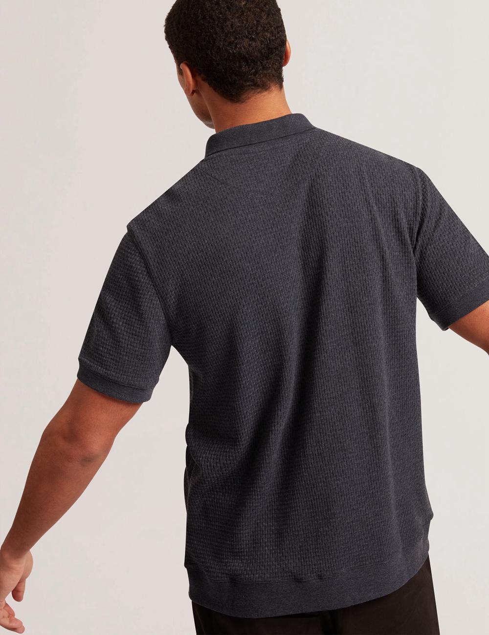 Ted Baker CONNYR - Short Sleeve Button Through Poloshirt Heren Donkerblauw | Belgium  732160-PRK
