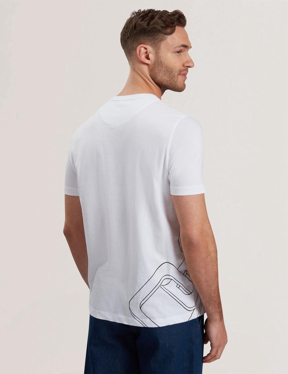Ted Baker CRAIGEY - Logo Graphic Crew Neck Cotton T-shirts Heren Wit | Belgium  014275-JUH