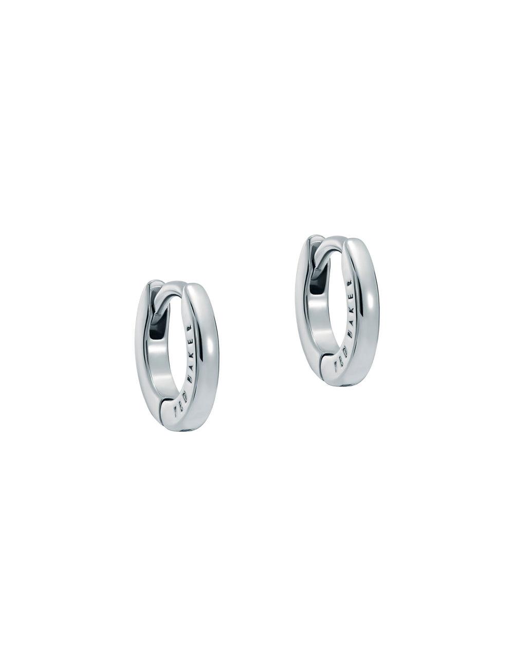 Ted Baker CRISETE - Engraved Logo Huggie Hoop Oorbellen Dames Zilver | Belgium  945216-ARE