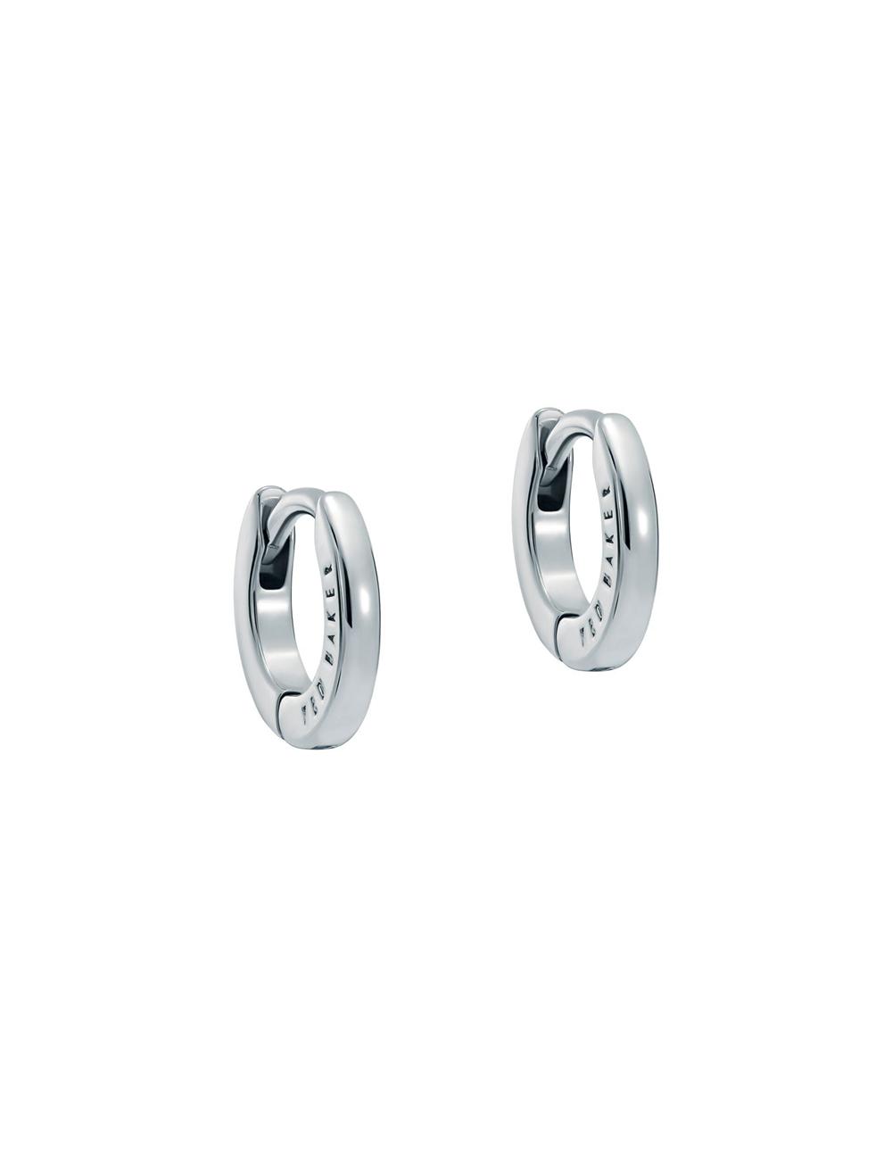 Ted Baker CRISETE - Engraved Logo Huggie Hoop Oorbellen Dames Zilver | Belgium  945216-ARE