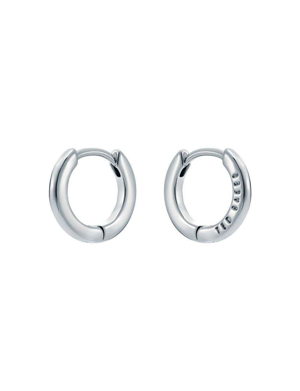 Ted Baker CRISLIE - Engraved Logo Small Hoop Oorbellen Dames Zilver | Belgium  026541-MJU