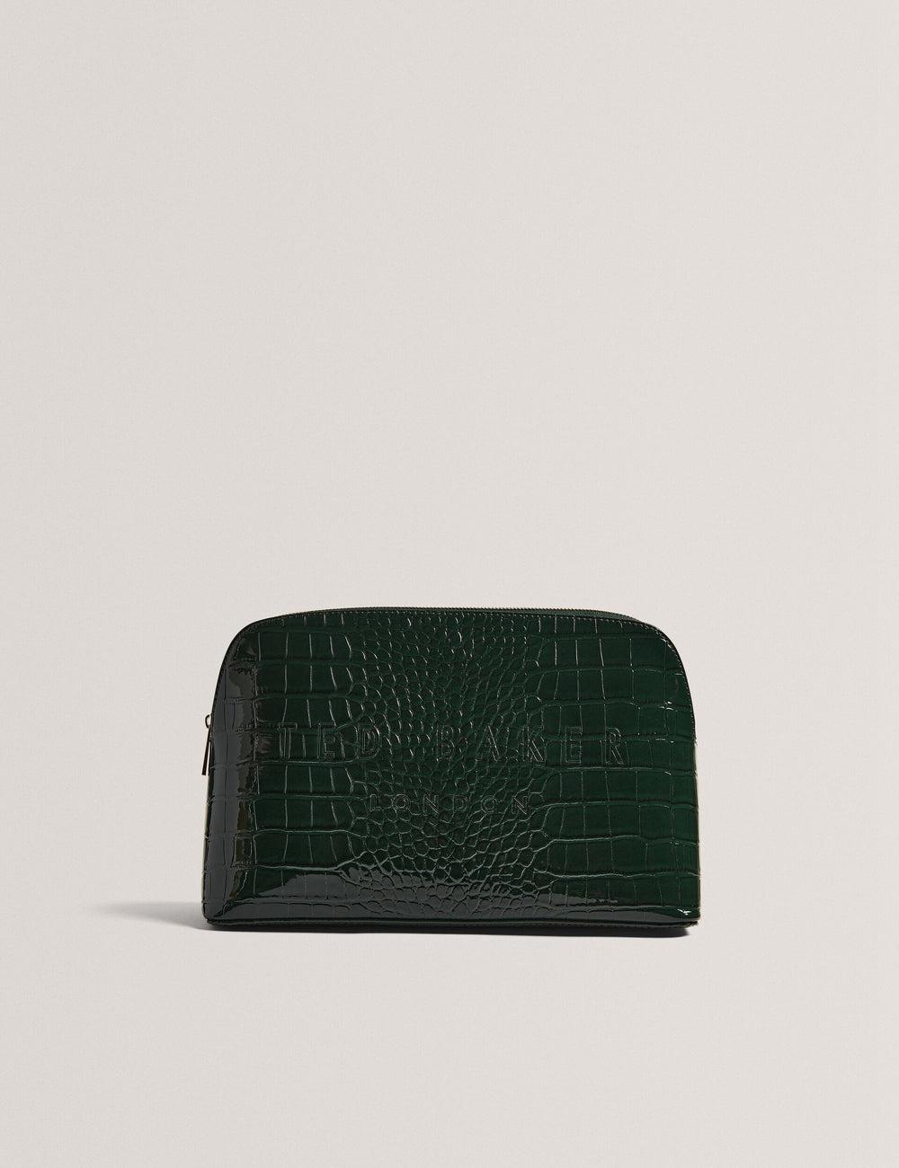 Ted Baker CROCANA - Croc Texture Faux Leather Toilettas Dames Groen | Belgium  261380-WHY