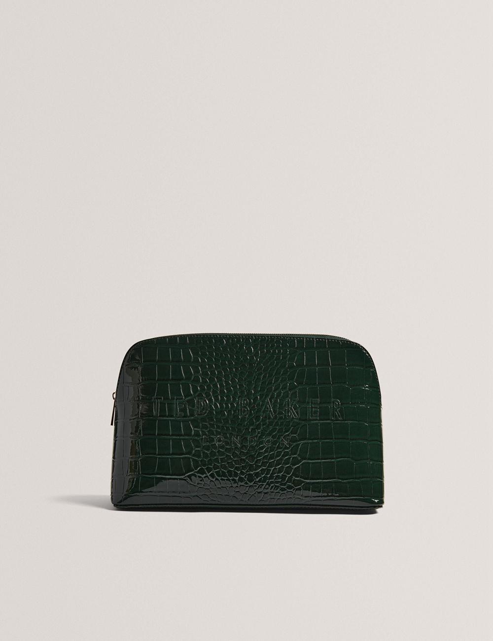 Ted Baker CROCANA - Croc Texture Faux Leather Toilettas Dames Groen | Belgium  261380-WHY