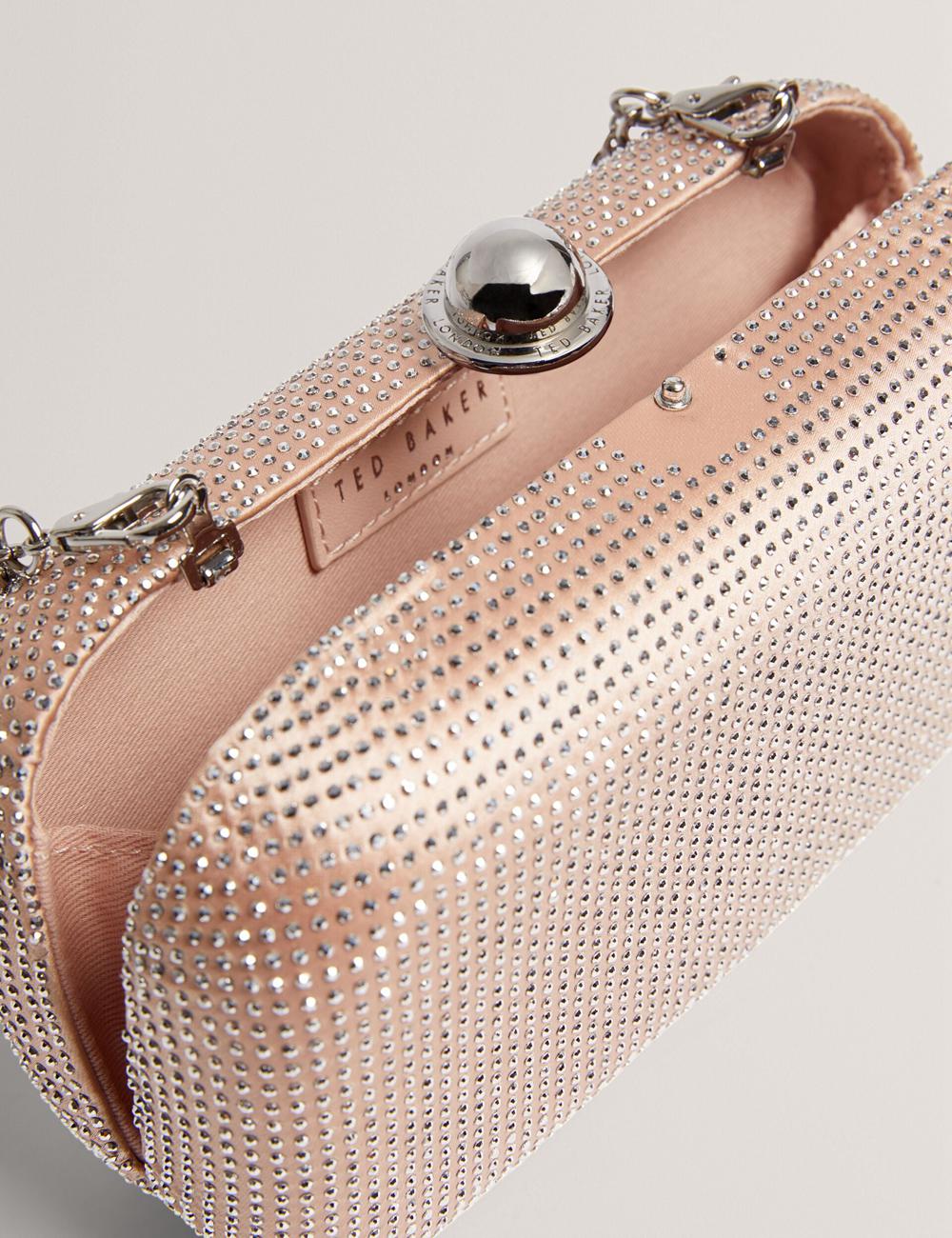 Ted Baker CRYZELA - Crystal Embellished Satin Hard Koppelingstassen Dames Roze | Belgium  942810-KLN