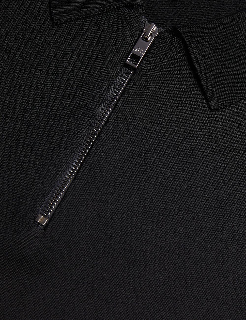 Ted Baker DALDIN - Zip Collar Stretch Knit Jumpers Heren Zwart | Belgium  604358-NWS