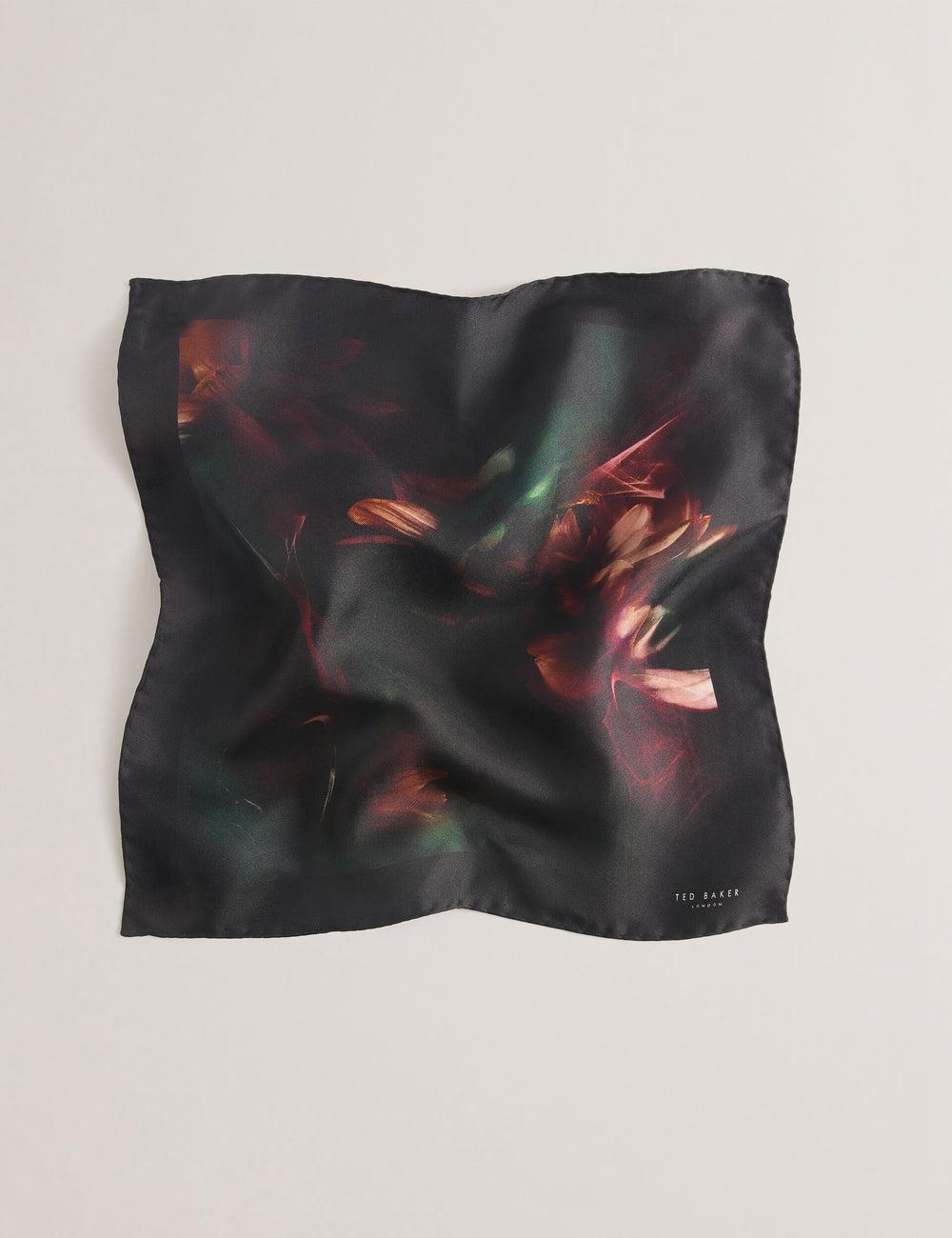Ted Baker DALLASE - Smokey Floral Print Silk Pocket Pochetten Heren Zwart | Belgium  601258-PKA