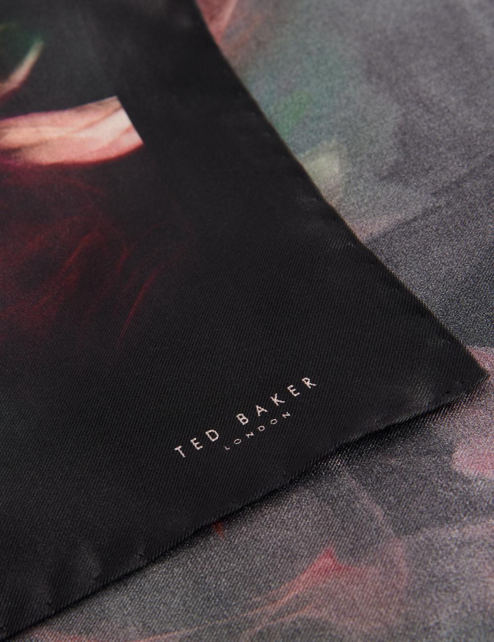 Ted Baker DALLASE - Smokey Floral Print Silk Pocket Pochetten Heren Zwart | Belgium  601258-PKA