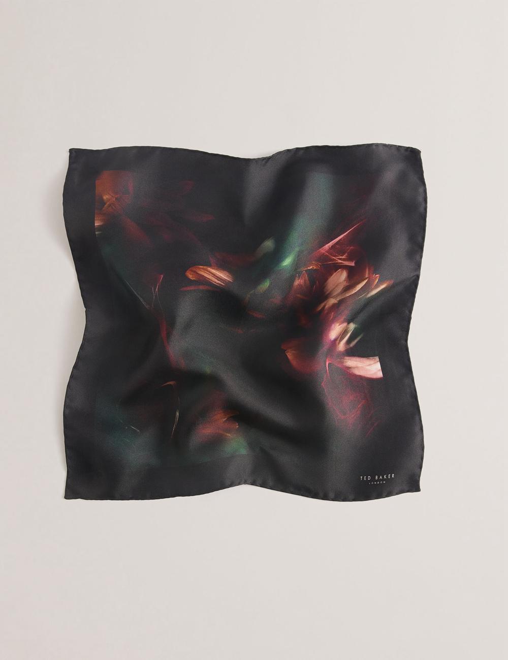 Ted Baker DALLASE - Smokey Floral Print Silk Pocket Pochetten Heren Zwart | Belgium  601258-PKA