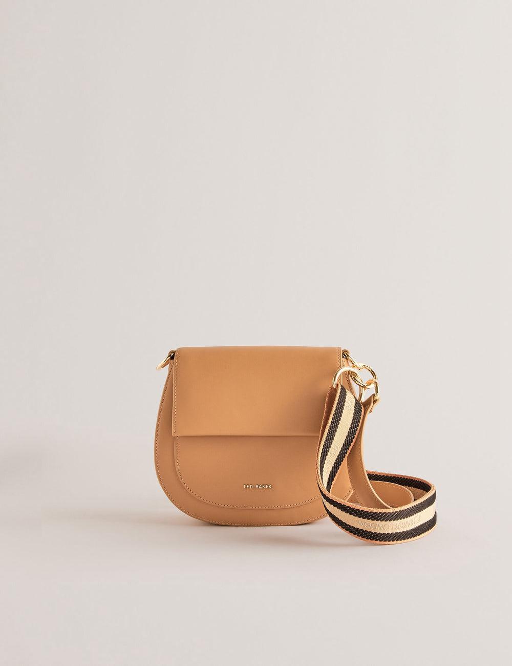 Ted Baker DARCELL - Leather Webbing Crossbody Satchel Boekentassen Dames Taupe | Belgium  203687-KTQ