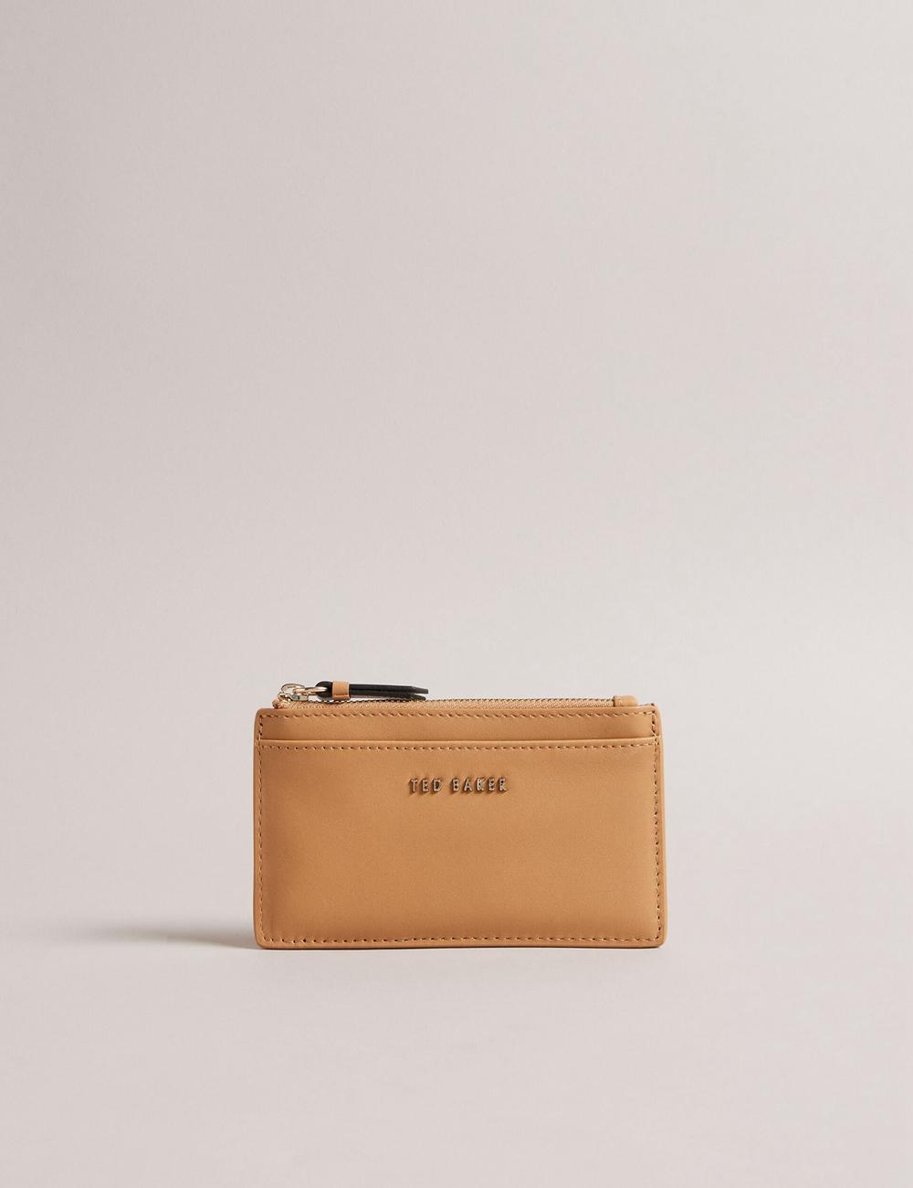 Ted Baker DARCENA - Branded Leather Zip Coin Portefeuille Dames Taupe | Belgium  958321-QKR