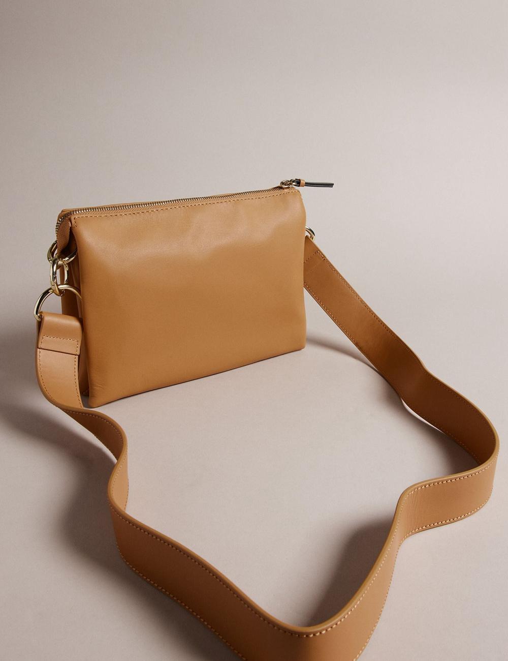 Ted Baker DARCEYY - Leather With Webbing Strap Crossbodytassen Dames Taupe | Belgium  194057-YSC