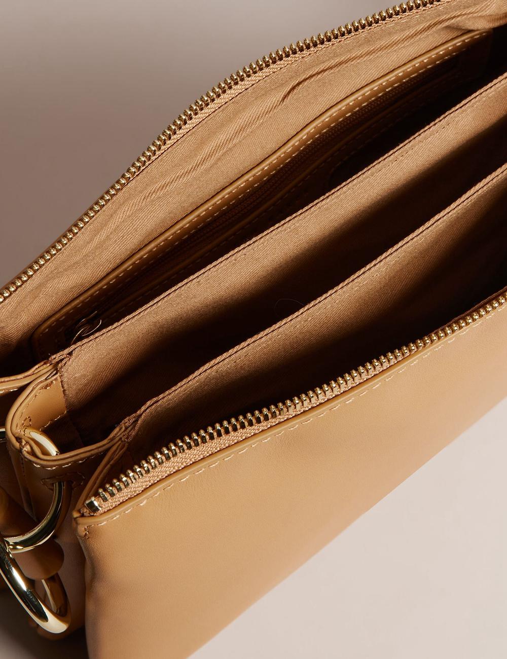 Ted Baker DARCEYY - Leather With Webbing Strap Crossbodytassen Dames Taupe | Belgium  194057-YSC