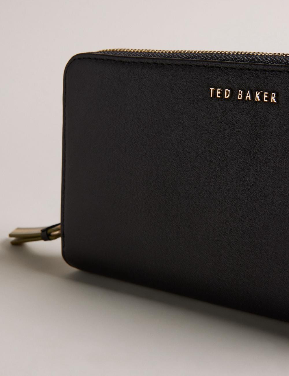 Ted Baker DARCIEA - Smooth Leather Zip Around Large Portefeuille Dames Zwart | Belgium  194327-VOK