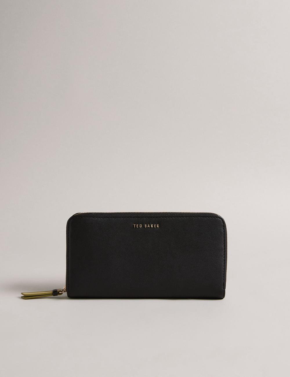 Ted Baker DARCIEA - Smooth Leather Zip Around Large Portefeuille Dames Zwart | Belgium  194327-VOK