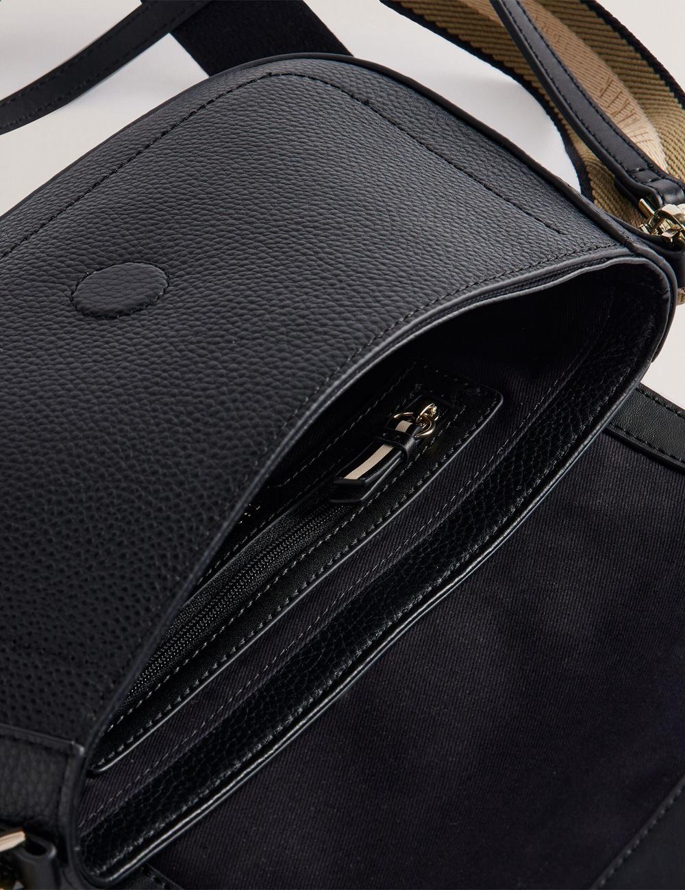 Ted Baker DARILIE - Leather Webbing East West Satchel Boekentassen Dames Zwart | Belgium  350416-OIC