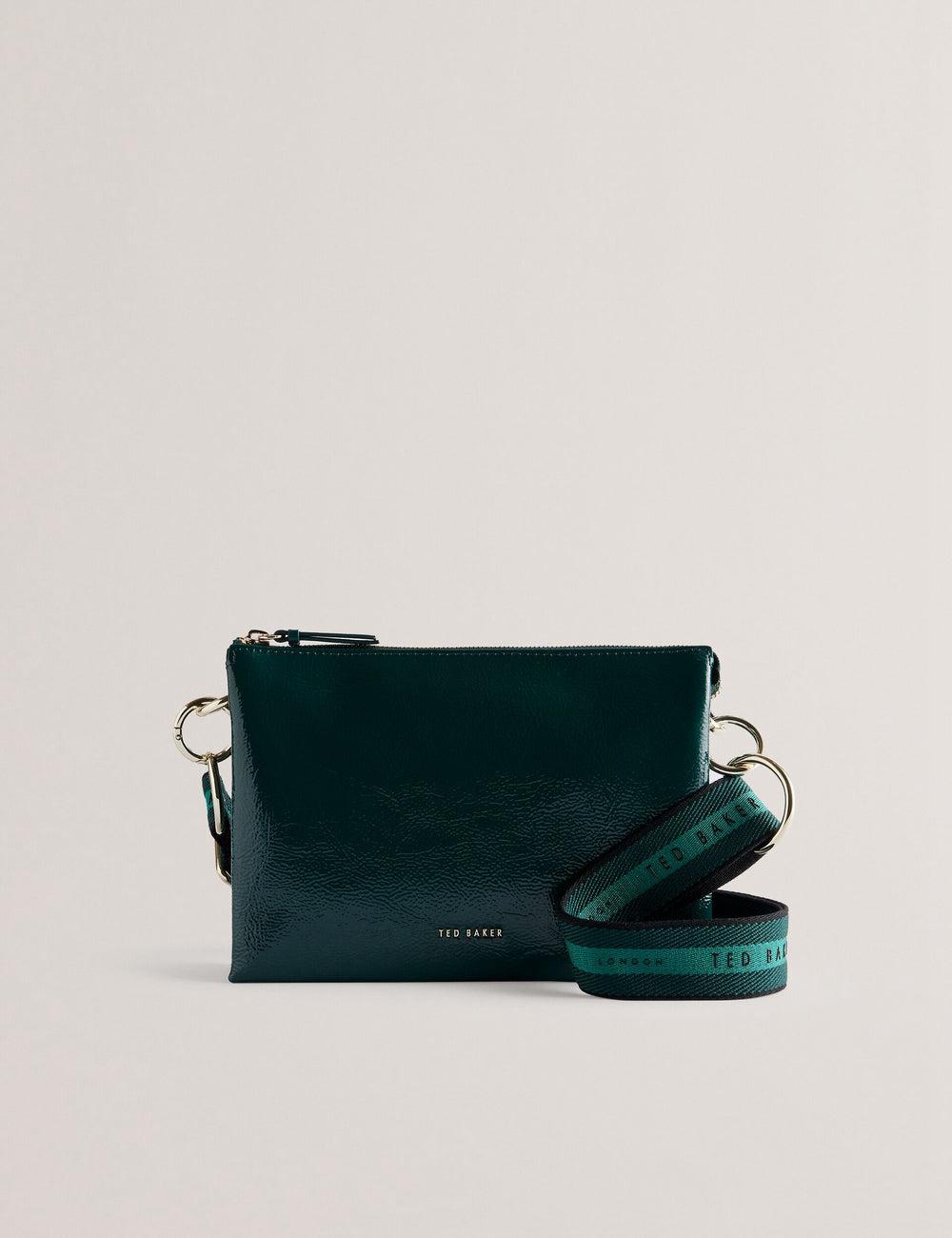 Ted Baker DAWCEY - Crinkled Patent Leather Crossbodytassen Dames Groen | Belgium  735109-GRI