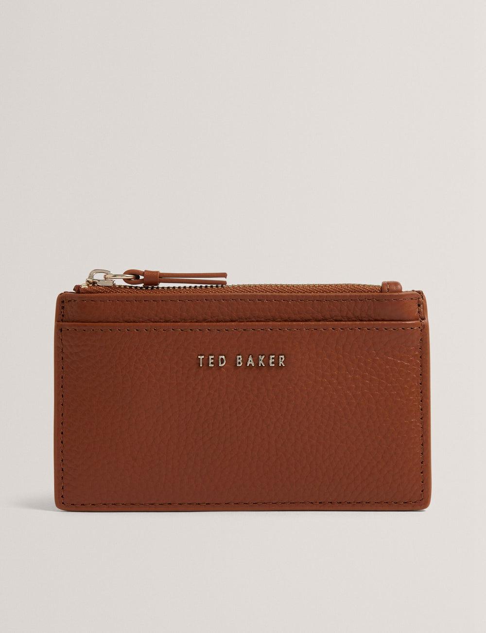 Ted Baker DELFIE - Textured Leather Zipped Card Holder Kaarthouder Dames Bruin | Belgium  906514-VKI