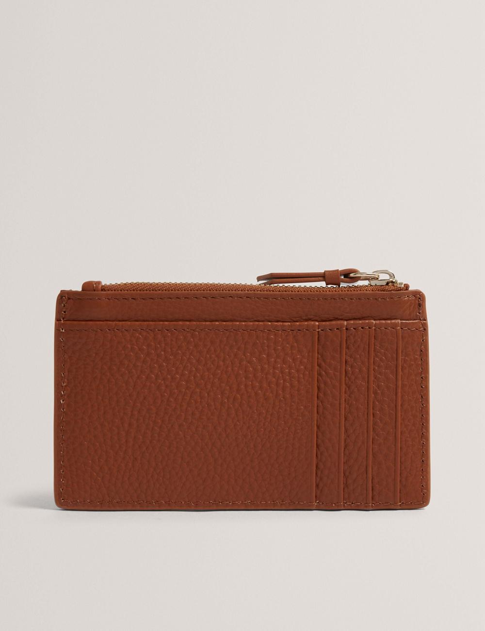 Ted Baker DELFIE - Textured Leather Zipped Card Holder Kaarthouder Dames Bruin | Belgium  906514-VKI