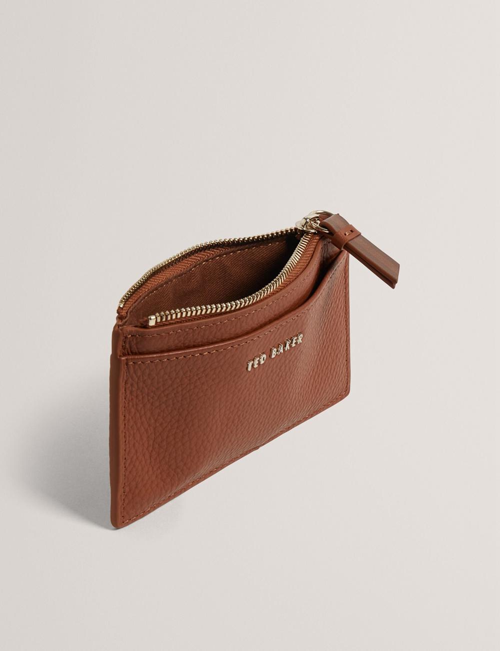 Ted Baker DELFIE - Textured Leather Zipped Card Holder Kaarthouder Dames Bruin | Belgium  906514-VKI