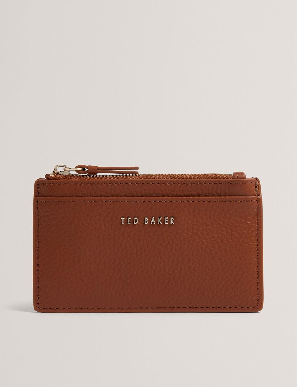 Ted Baker DELFIE - Textured Leather Zipped Card Holder Kaarthouder Dames Bruin | Belgium  906514-VKI