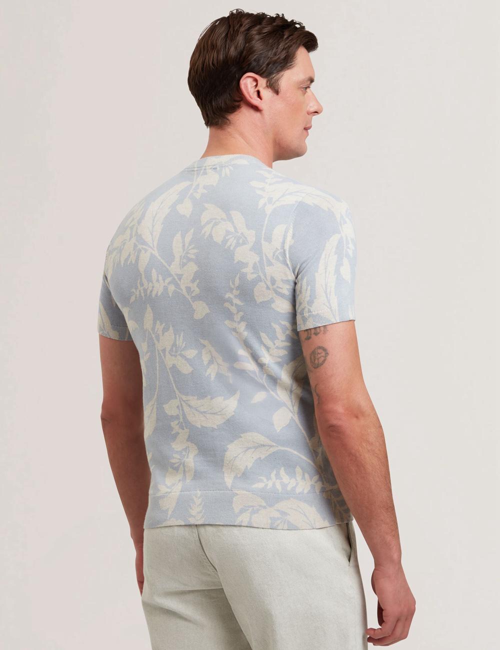 Ted Baker DENNIO - Short Sleeve Printed Floral T-shirts Heren Blauw | Belgium  538412-PQJ