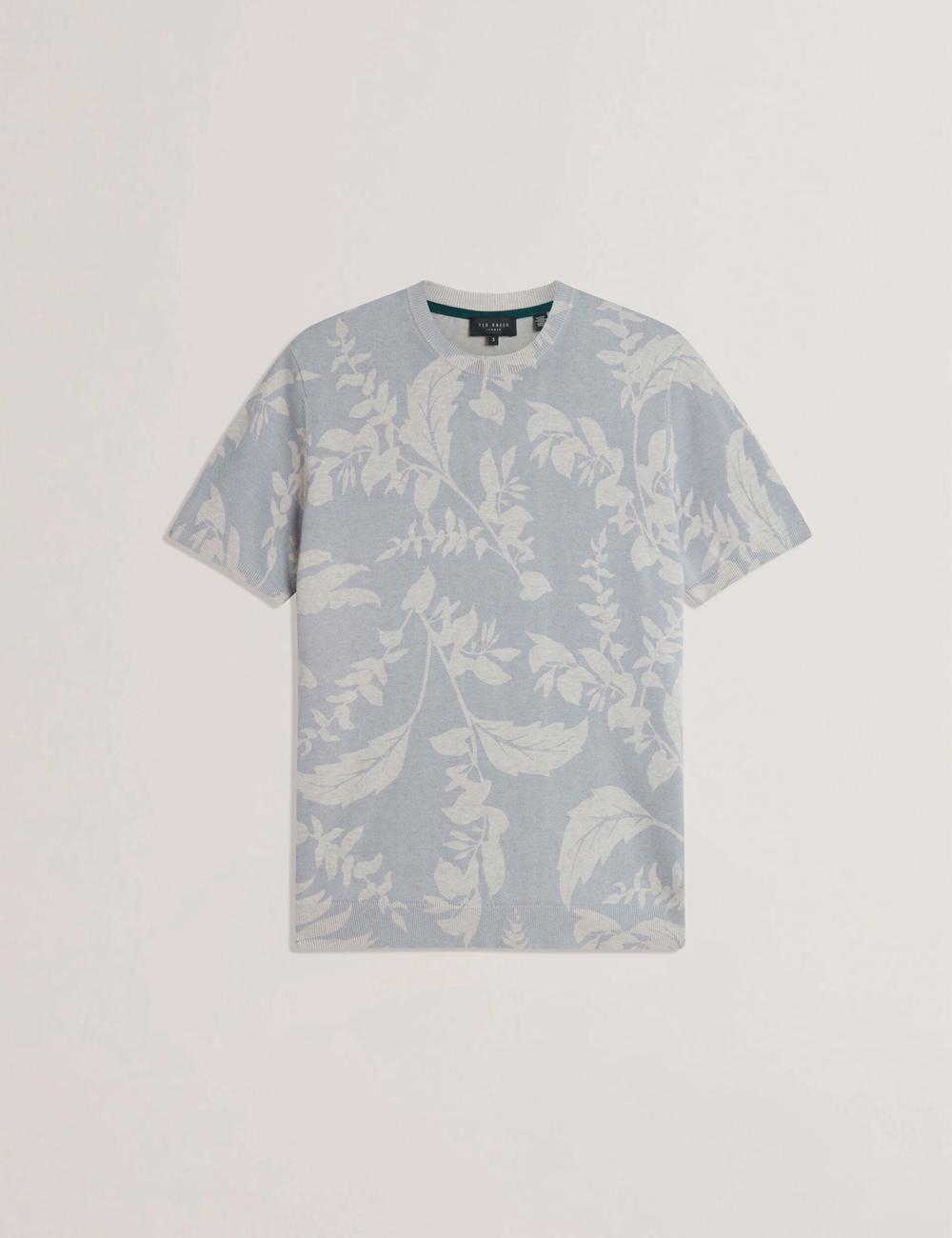Ted Baker DENNIO - Short Sleeve Printed Floral T-shirts Heren Blauw | Belgium  538412-PQJ