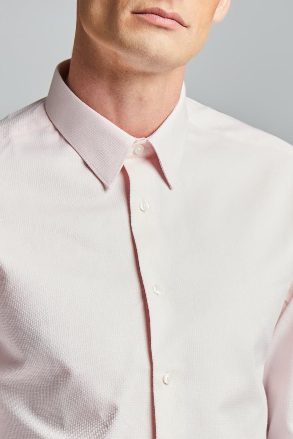 Ted Baker DORAIN - Textured Cotton Long Sleeve Overhemd Heren Roze | Belgium  503871-UWM