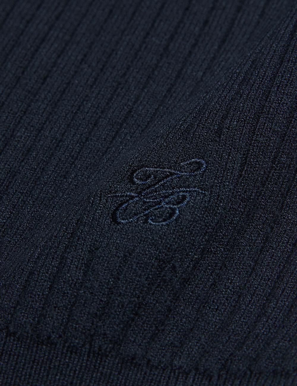 Ted Baker ELLIHAA - Ribbed Knit Half Sleeve Topjes Dames Donkerblauw | Belgium  043289-QIA