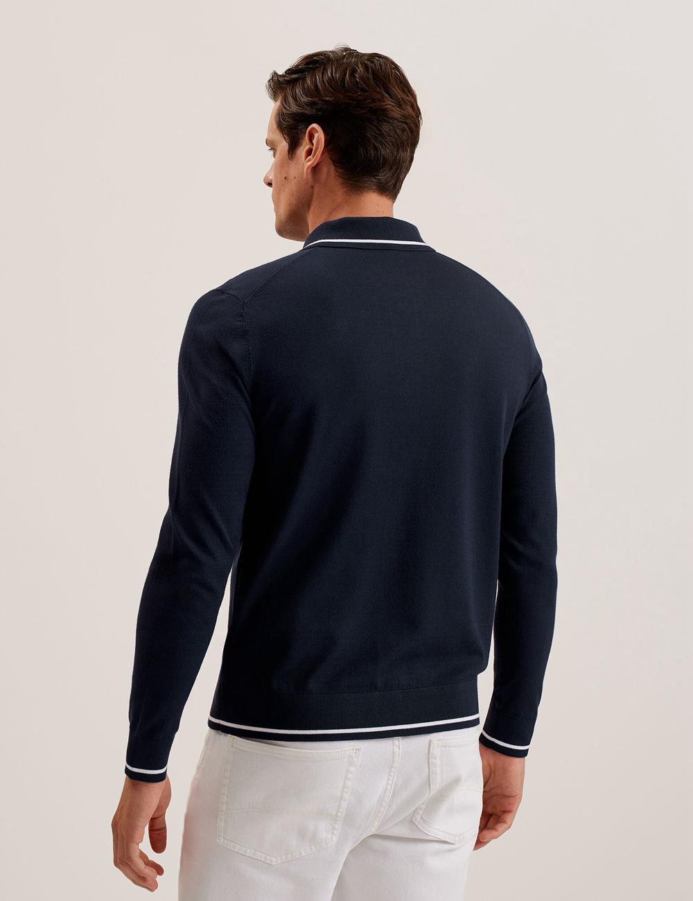 Ted Baker ELMDON LS Diamond Button Through Overhemd Heren Donkerblauw | Belgium  247586-HVQ