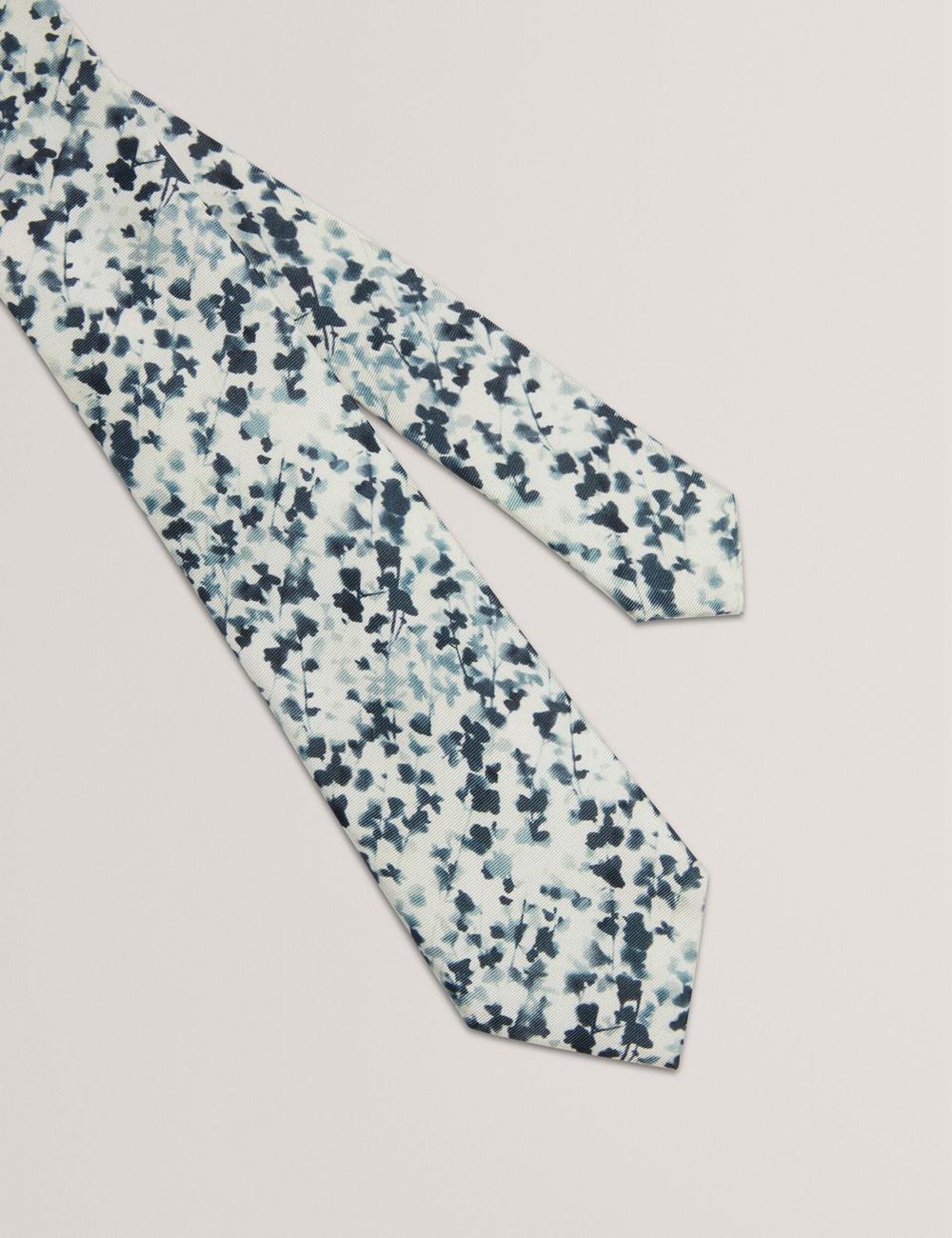 Ted Baker ELMSTED - Blurred Floral Print Silk Stropdassen Heren Donkerblauw | Belgium  830615-ODY