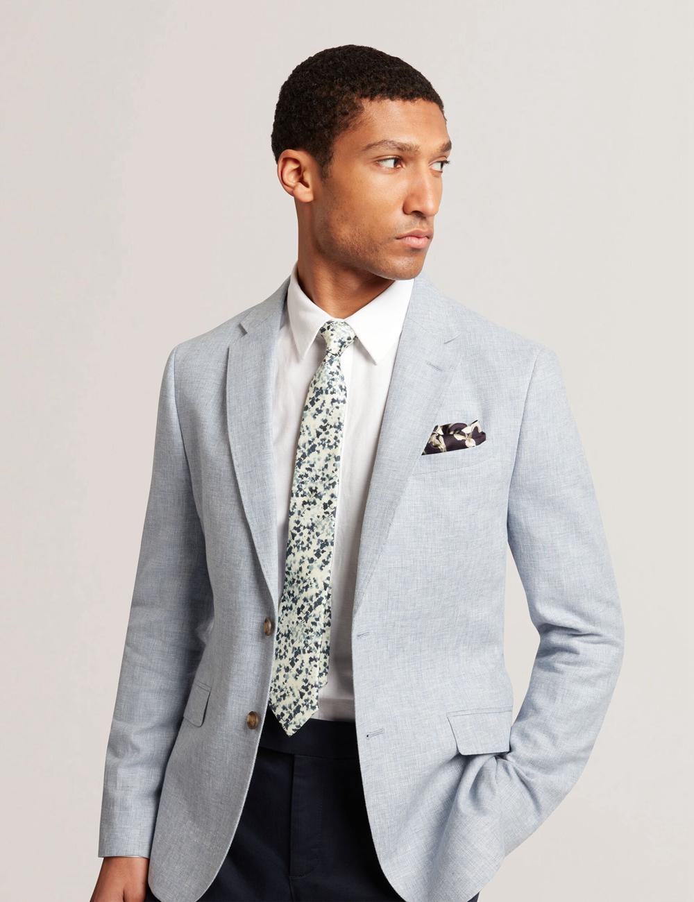 Ted Baker ELMSTED - Blurred Floral Print Silk Stropdassen Heren Donkerblauw | Belgium  830615-ODY