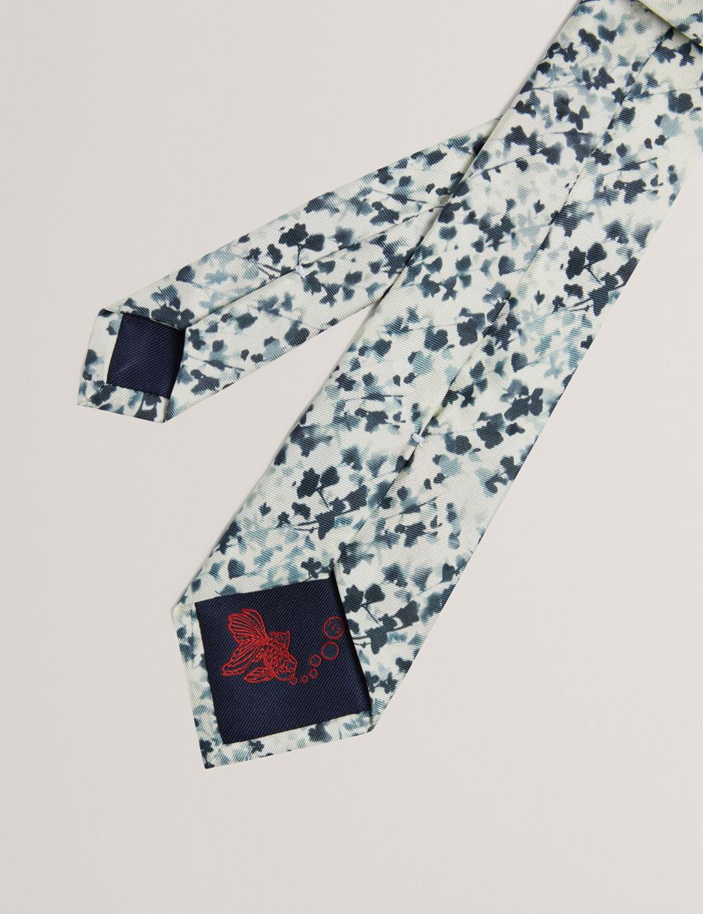 Ted Baker ELMSTED - Blurred Floral Print Silk Stropdassen Heren Donkerblauw | Belgium  830615-ODY