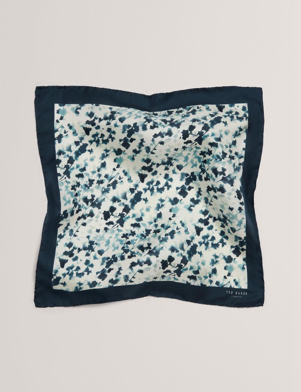 Ted Baker ELMSTEP - Blurred Floral Print Silk Pocket Pochetten Heren Donkerblauw | Belgium  934871-SYV