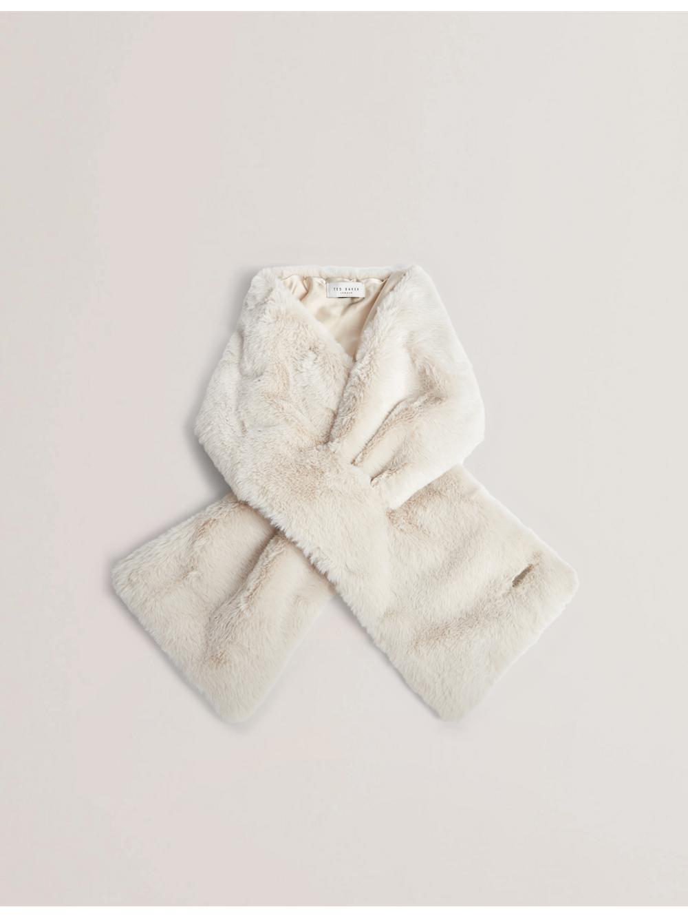 Ted Baker EMAAAAS - Faux Fur Loop-Through Stole Sjaals Dames Wit | Belgium  932406-FSO
