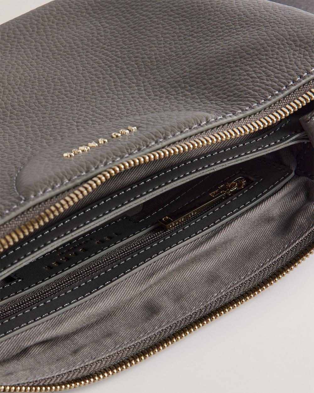 Ted Baker ESILLE - Branded Webbing Crossbody Leather Crossbodytassen Dames Grijs | Belgium  984302-PAV