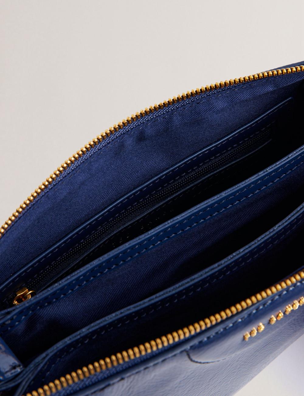 Ted Baker ESILLE - Branded Webbing Patent Leather Crossbodytassen Dames Blauw | Belgium  502819-QFV